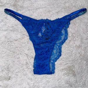 Victorias Secret Brazilian blue lace shine strap underwear